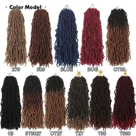 Boho Faux Locs Color Ideas, Lush Attachment Colours For Braids, Faux Locs Hairstyles With Color, Soft Locs Hairstyles Color, Crochet Faux Locs Hairstyles, Messy Faux Locs, Tranças Faux Locs, Faux Locs Extensions, Ombré Locs