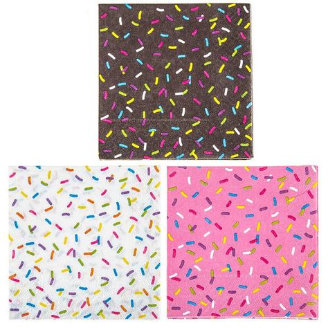 Donut worry, be happy! Make your party extra sweet with our Small Donut Sprinkles Napkins. These adorable napkins feature a square shape with pink, white, and brown frosting and sprinkles. These decorative and functional pieces will add the perfect finishing touch to your party! Donut Classroom, Donut Sprinkle, Donut Decor, Sprinkle Birthday, Sweet Treats Party, Donut Worry Be Happy, Donut Themed Birthday Party, Donut Decorations