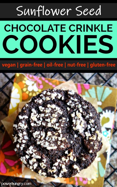 Sunflower Seed Flour, Sunflower Chocolate, Slow Carb Recipes, Vegan Chocolate Cookies, Diy Sunflower, Chocolate Crinkle, Paleo Cookies, Chocolate Crinkle Cookies, Cookie Spread