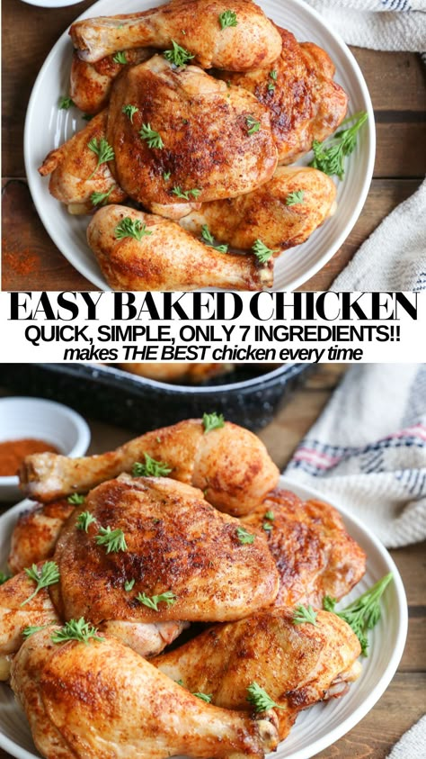 Drumstick Recipes Oven, Chicken Thighs And Drumsticks, Easy Baked Chicken Thighs, Oven Baked Chicken Thighs, Crispy Oven Baked Chicken, Baked Chicken Drumsticks, Amazing Chicken, Chicken Drumstick Recipes, Drumstick Recipes