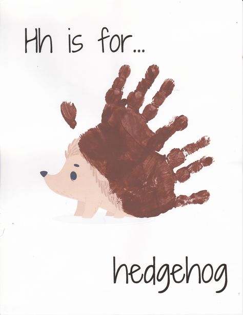 H Is For Hedgehog Craft, Hedgehog Handprint Craft, Hedgehog Crafts For Preschoolers, Hedgehog Activities For Toddlers, Hedgehog Preschool Craft, Hedgehog Activities For Kids, Squirrel Crafts For Toddlers, Groundhog Day Crafts For Toddlers, Handprint Hedgehog