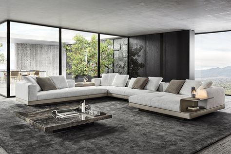 Floating Side Table, Studio Mk27, Corner Sectional Sofa, Living Room Sofa Design, Design Del Prodotto, Sofa Styling, Corner Sectional, House And Home Magazine, Large Windows