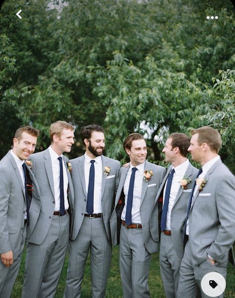 Slate Grey Suit Wedding, Groomsman Ideas, Gray Groomsmen Suits, Groomsmen Poses, Wedding Groomsmen Attire, Groomsmen Grey, Groom And Groomsmen Suits, Grey Suit Wedding, Suit Groom