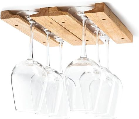 Amazon.com: Fox Run Mounted Under-Cabinet Wooden Wine Glass Holder Rack, 11 x 7 x 0.75 inches, Brown : Home & Kitchen Wooden Wine Holder, Hanging Wine Glass Rack, Wine Glass Storage, Stemware Storage, Stemware Rack, Wine Bottle Rack, Wine Glass Rack, Glass Rack, Wine Glass Holder