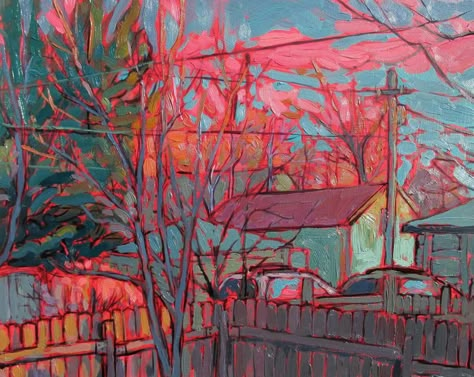 View From My Back Yard 16 x 20 Oil on acrylic underpainting. Patchwork Painting, Beginning Painting, Art Alevel, Painting Pastel, Arte Inspo, Wow Art, Art Appreciation, Painting Inspo, Pastel Art