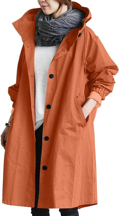 Jackets for Women UK Casual Long Trench Windproof Coat with Pocket Plus Size Hooded Lapel Collar Windbreaker Jacket Casual Loose Fit Spring Autumn Coat Outwear : Amazon.co.uk: Fashion Work Basics, Working Office, Autumn Coat, Long Rain Coat, Black Rain, School Holiday, Green Scarf, Coat For Women, Long Trench