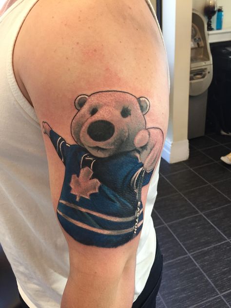 Toronto Maple Leafs Carlton Tattoo Toronto Maple Leaf Tattoo, Leaf Tattoo Ideas, Polar Bear Tattoo, Mens Tattoos, Tattoo Toronto, Places For Tattoos, Leaf Tattoo, Maple Leafs Hockey, Bear Tattoo