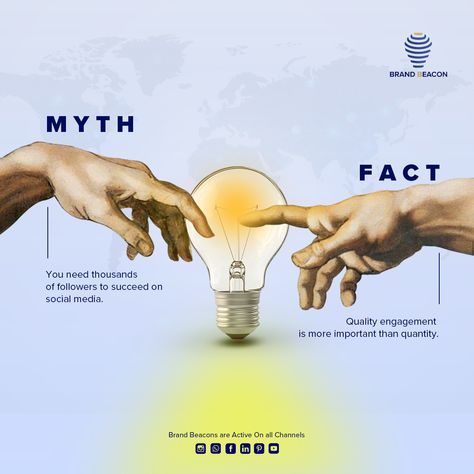 💡 Myth vs. Fact: Social Media Success Unlocked!  Don't be fooled by the numbers game! Focus on building genuine connections, providing value, and engaging with your audience.  Success isn’t about the size of your following—it’s about the impact you create!   👉 Follow us @BRANDBEACON for more tips to light up your business! #SocialMediaMarketing #BrandSuccess #QualityOverQuantity Facts Social Media Post, Myth And Fact, Myth Fact, Myths Vs Facts, Myth Vs Fact, Numbers Game, Comparing Numbers, By The Numbers, Social Media Success