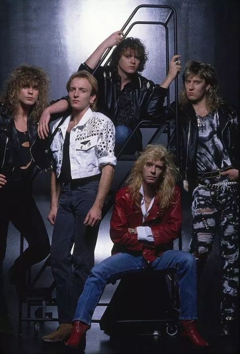 Def Leppard Art, Hard Rock Aesthetic, 80s Poster, 80s Heavy Metal, Rock And Roll History, Phil Collen, Rick Savage, 80s Hair Bands, Joe Elliott