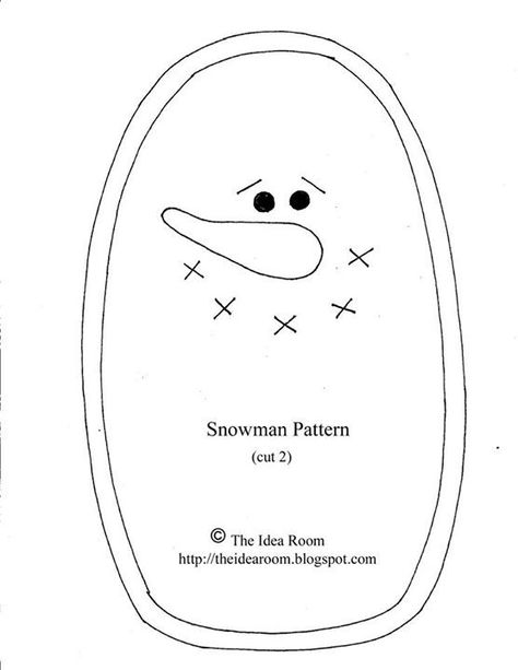 Snowman pattern Snowman Head Pattern, Primitive Snowman Pattern Free, Fabric Snowman Diy, Snowman Printables Free Templates, Snowman Patterns Printable, Snowman Applique, Stuffed Snowman, Snowman Pattern, Felt Crafts Christmas