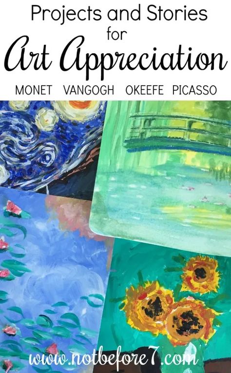 Art Appreciation Through Projects and Stories - Mary Hanna Wilson Art History Lessons, Arte Van Gogh, Art Curriculum, Homeschool Art, Middle School Art, Art Courses, Camping Art, Art Appreciation, Preschool Art