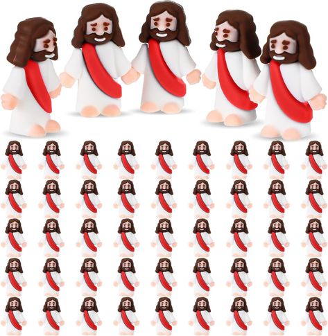 Amazon.com: 50 Pcs Jesus Toys Religious Figurines Jesus Gifts Classic Christ Religious Savior Jesus Doll Religious Supplies Religious Party Favors Gift for Easter Egg Stuffers (Purple) : Sumind: Toys & Games Jesus Christ Superstar 2000, Jesus Pillow, Little Jesus Figures, Easter Egg Stuffers, Baby Jesus Meme, Jesus Gifts, Toy Figures, Easter Eggs, Party Favors