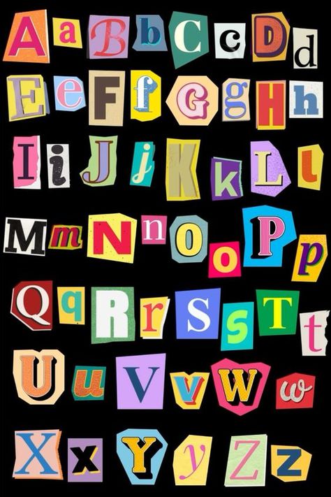 Fonts Alphabet Scrapbook Fonts Alphabet, Collage Letters Aesthetic Png, Newspaper Font Alphabet, Scrapbooking Letters Alphabet, Alphabates Letters Design Aesthetic, Graphic Design Fonts Alphabet, Playful Fonts Alphabet, Alphabet Stickers Printable, Letter Alphabet Fonts