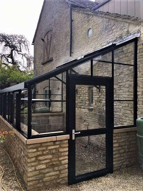 8ft wide lean-to greenhouse gallery | Dovetail Greenhouses Kitchen Greenhouse, Porch Extension, Orangery Extension, Modern Greenhouses, Glass Porch, Lean To Greenhouse, Building Development, Lean To, Home Greenhouse