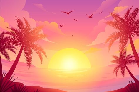 Free vector gradient summer background f... | Free Vector #Freepik #freevector #summer-background #summer-time #summer #summer-season Summer Pattern Design, Pineapple Backgrounds, Palm Background, Birthday Card Background, Graphic Design Inspiration Poster, Summer Images, Summer Sale Banner, Anime Long Hair, Background Summer