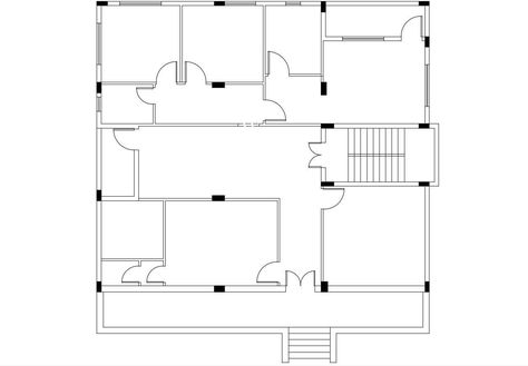 Building Columns, Stair Plan, Simple Building, Concrete Column, Layout Plan, Building Layout, Drawing Block, Column Design, Cad Blocks