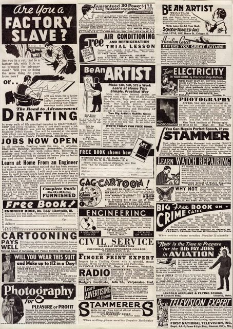 News Paper Advertisement Design, Newspaper Inspiration, 1950s Newspaper, Old Newspaper Advertisements, Classified Ads Newspaper, Vintage Mechanics, Advert Design, Vintage Popular Mechanics, Old Newspaper Articles