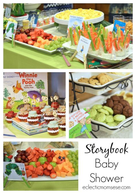 Storybook Baby Shower Ideas Storybook Baby Shower Theme, Baby Shower Ideas For Boys Themes, Storybook Party, Baby Shower Ideas For Boys, Book Shower, Storybook Baby Shower, Boy Baby Shower Ideas, Ideas Baby Shower, Trendy Baby Shower Ideas