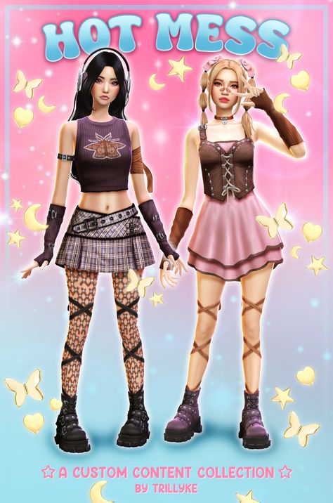 ✩ Trillyke ✩ | ⭐ HOT MESS ⭐ The Sims 4 Female Cc Clothing, Sims 4 Cc Maxis Match Leg Warmers, Sims 4 Scream Cc, Sims 4 Cc Maxis Clothes, Sims 4 Dresses Maxis Match, Sims 4 Clothing Cc Maxis Match, Sims 4 Cc Leg Warmers, Sims 4 Mm Clothes, Sims 4 Cc Folder Download