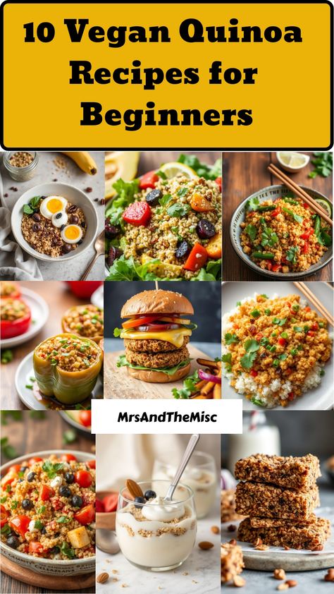 Fuel your body with these 10 protein-packed vegan quinoa recipes! Quinoa Chocolate Cake, Quinoa Granola Bars, Lentil Veggie Burger, Vegan Quinoa Recipes, Quinoa Stir Fry, Quinoa Fried Rice, Quinoa Granola, Roasted Vegetable Salad, Making Quinoa