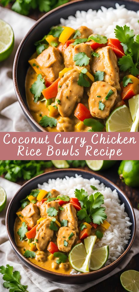 Coconut Curry Chicken Rice Bowls Recipe Coconut curry chicken rice bowls combine the rich flavors of tender chicken, aromatic spices, and creamy coconut milk over a base of perfectly cooked rice. This dish is a beautiful fusion of comfort and exotic flavor, inspired by Southeast Asian cuisine. It is perfect for a weeknight dinner, meal […] Vegan Protein Meals, Curry Chicken And Rice, Nutritious Meal Ideas, Vegan Protein Recipes, Chicken Rice Bowls, Rice Bowls Recipes, Coconut Curry Chicken, Cooked Rice, Keto Vegan