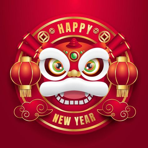 chinese new year design. Greeting card template 2022 chinese ornament lion dance with red lantern and cloud. Vector illustrations wild animal sign. Chinese Ornament, New Year Design, Chinese New Year Design, Cloud Vector, Lion Dance, New Year Designs, Red Lantern, Greeting Card Template, Pet Signs