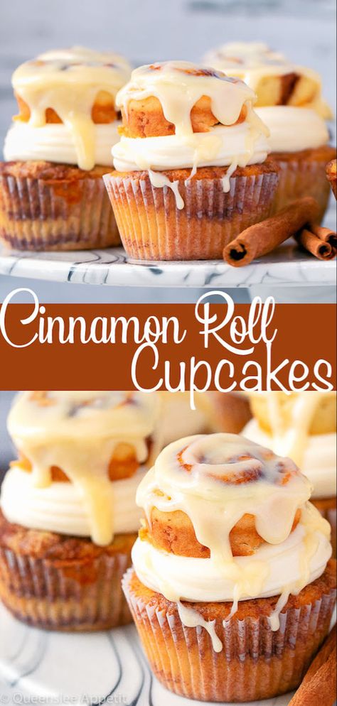 Cinnamon Roll Cupcakes, Roll Cheesecake, Cinnamon Cupcakes, Delicious Cupcakes Recipes, Mini Cinnamon Rolls, Cinnamon Roll Cheesecake, Best Cinnamon Rolls, Easy Cupcake Recipes, Cupcakes Recipes