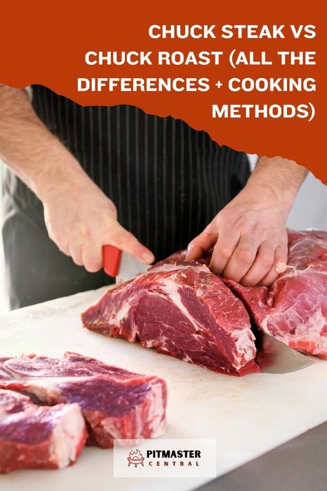 Discover the differences between chuck steak and chuck roast, plus learn some cooking methods! #beef #recipes #cookingtips Humba Recipe, Smoked Chuck Roast, Roast Steak, Pork Roast In Oven, Chuck Steak, Pork Roast Recipes, Good Roasts, How To Roast, Roasted Pork