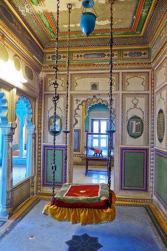 City Palace, Udaipur, Rajasthan, India | A royal swing | Fighting Irish 1977 | Flickr City Palace Udaipur, Colorful Rooms, Indian Interior Design, India Architecture, Palace Interior, India Inspired, Indian Interiors, Indian Homes, Jaisalmer