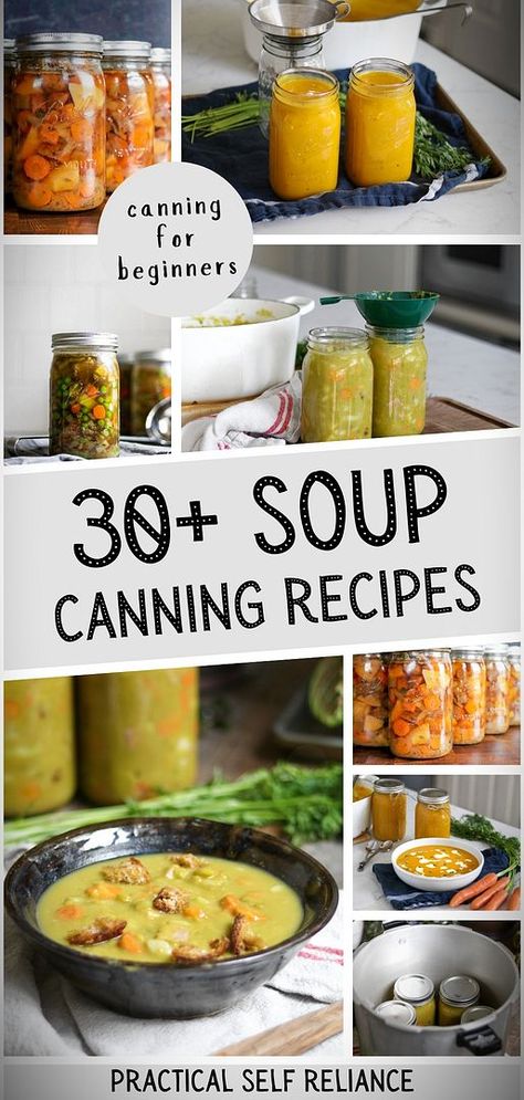 Transform your meals with over 30 soup recipes designed for canning. Learn the techniques of pressure canning to make your homemade soups last longer without losing their taste or nutritional value. From chunky to smooth, there's a soup for every palate. Soup Canning Recipes, Prepper Food Storage, Preppers Food Storage, Prepper Food, Homemade Soups, Home Canning, Pressure Canning, Pantry Shelf, Homemade Soup