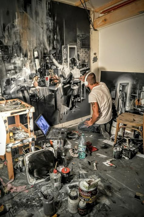 Art Studio Space, Art Studio Design, Art Studio Room, Bratislava Slovakia, Artists At Work, Artist Studios, Artists Studios, Artist Aesthetic, Studio Room