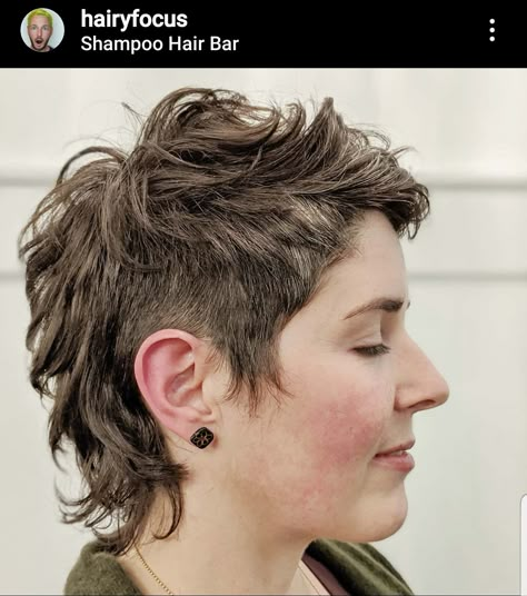 Styling Mohawk Women, Short Shag Undercut, Soft Mohawk Women, Short Womens Mullets, Mohawk Haircut Women, Womens Mullet Hairstyles Short, Growing Out Mohawk, Mullet Undercut Hairstyle Women, Fauxhawk Mullet