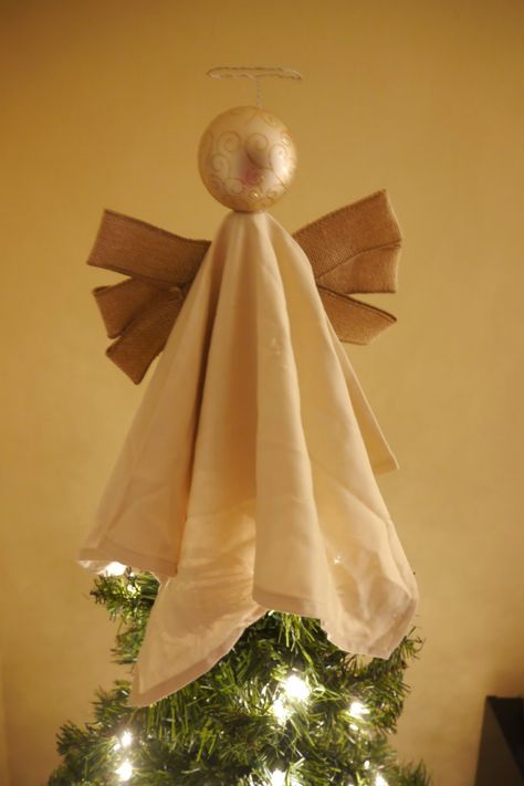 Diy Angel Tree Topper, Improve My Life, Diy Tree Topper, Diy Angels, Christmas Tree Angel, Toppers Diy, Angel Christmas Tree Topper, Diy Christmas Tree Topper, Angel Tree Topper