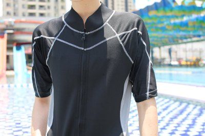 Trans Masc Swimsuit, Binder Outfit Aesthetic, Ftm Swimwear, Masc Bathing Suit, Trans Swimwear, Zip Up Swimsuit, Swimwear Outfits, Oc Style, Trans Masc