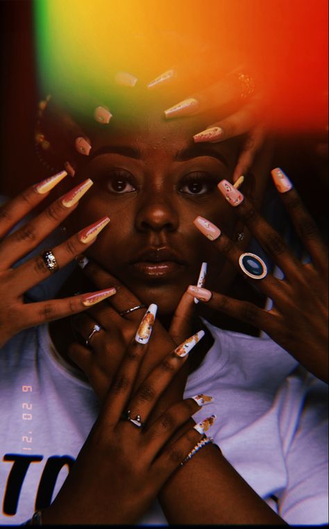 Nail Tech Photo Shoot Ideas, Nails Photoshoot Ideas Aesthetic, Nail Tech Photoshoot Ideas Black Women, Photoshoot Ideas For Nail Tech, Nail Branding Photoshoot, Nail Photoshoot, Nail Tech Photoshoot Ideas, 90s Nails, Vintage Nails