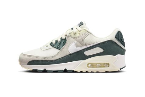 Nike Air Max 90 in "Vintage Green" FZ5163-133 | Hypebeast Air Max 90 Women Outfit, Air Max 90 Green, 90 Women, Nike Air Max 90 Women, Nike Images, Sportswear Store, Sneaker Bar, Air Max 90 Women, Air Max Day