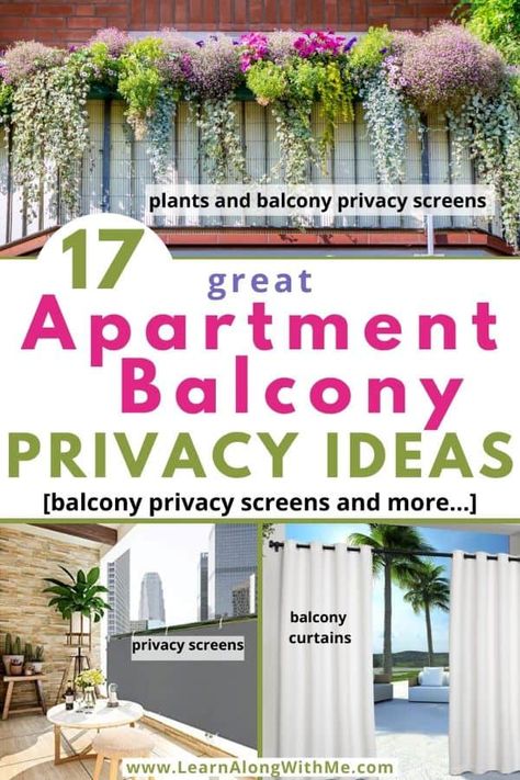 Screen Apartment Balcony Privacy Ideas, Balcony Privacy Ideas, Patio Balcony Ideas, Balcony Shade, Balcony Curtains, Privacy Ideas, Condo Balcony, Balcony Privacy Screen, Small Outdoor Patios