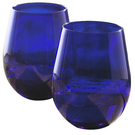 Pershing Stemless Wine Glass (Set of 2) at Joss & Main Cobalt Glassware, White Gold Sapphire Ring, Blue Accent Chairs, Colbalt Blue, Gold Sapphire Ring, Cobalt Glass, Blue Accent, White Gold Sapphire, Wine Glass Set