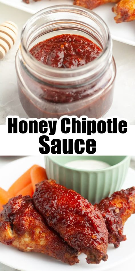 Chicken Wing Dipping Sauce, Chipotle Sauce Recipe, Honey Chipotle Sauce, Chicken Wing Sauce Recipes, Honey Chipotle Chicken, Wing Sauce Recipes, Rib Sauce, Pork Sauce, Chicken Wing Sauces