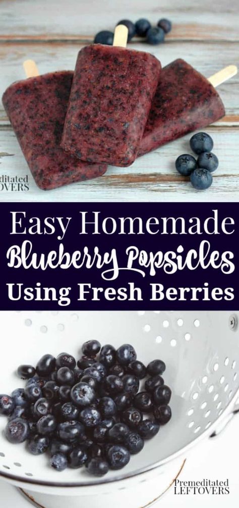 Blueberry Popsicle Recipes, Home Made Popsicles Healthy, Peanut Butter Gluten Free, Blueberry Popsicles, Easy Popsicle Recipes, Homemade Fruit Popsicles, Frozen Treats Recipes, Popsicles Recipe, Frozen Dessert Recipe