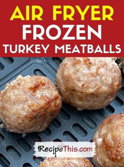 Turkey Meatball Recipes, Air Fryer Turkey Meatballs, Meaty Appetizers, Precooked Turkey, Frozen Turkey Meatballs, Homemade Turkey Meatballs, Reheat Turkey, Cobb Salad Ingredients, Quick Turkey