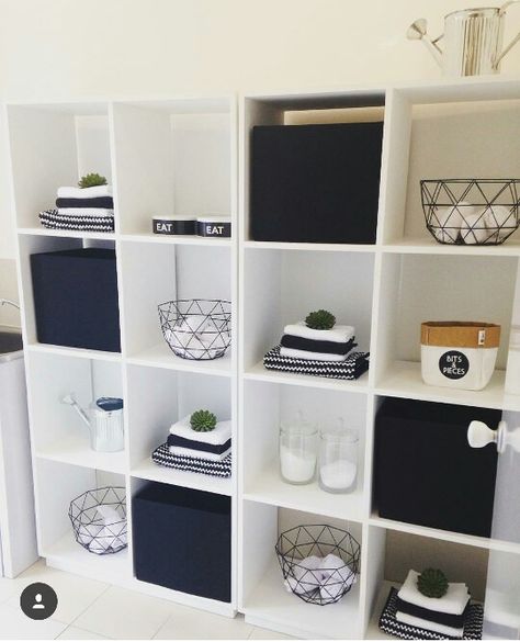 Ikea Cubes, Cube Decor, Kallax Ikea, Spare Room, Bedroom Makeover, Bedroom Inspirations, Storage Bag, Shelving Unit, Instagram A