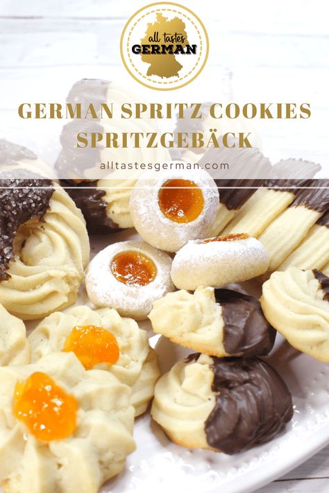 Best Spritz Cookie Recipe, Different Cookies, Spritz Cookie, German Coffee, Spritz Cookie Recipe, German Food Authentic, German Christmas Cookies, Traditional Christmas Cookies, German Cookies