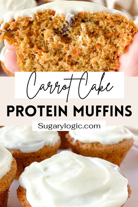 Carrot Cake Protein, Healthy Carrot Cake, Weight Watcher Desserts, Carrot Cakes, Dessert For Breakfast, Protein Baking, High Protein Desserts, Carrot Cake Muffins, Healthy Carrot Cakes