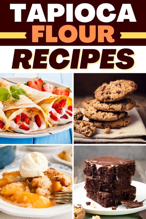 These tapioca flour recipes are gluten-free and paleo-friendly! From tortillas to pizza crust to cookies and brownies, you won't believe how versatile tapioca is. Tapioca Flour Recipes, Aip Cookies, Tapioca Recipes, Banana Bread Brownies, Cookies And Brownies, Healthy Flour, Gluten Free Pie Crust, Cream Cheese Brownies, Perfect Pie Crust