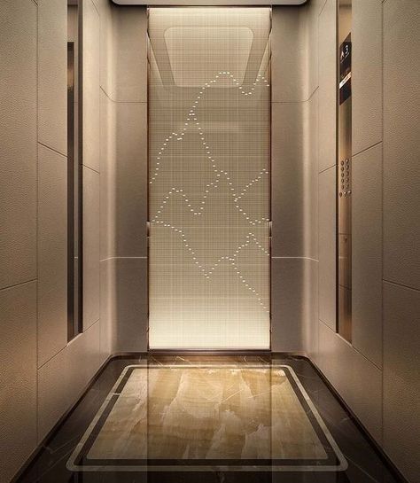 Lift Car Interior Stone Panels | Lightweight Stone Panels for Lifts Lift Car Interior, Residence Lobby, Lift Lobby Design, Elevator Lobby Design, Elevator Interior, Cabin Interior Design, Elevator Lobby, Luxury Architecture, Corridor Design