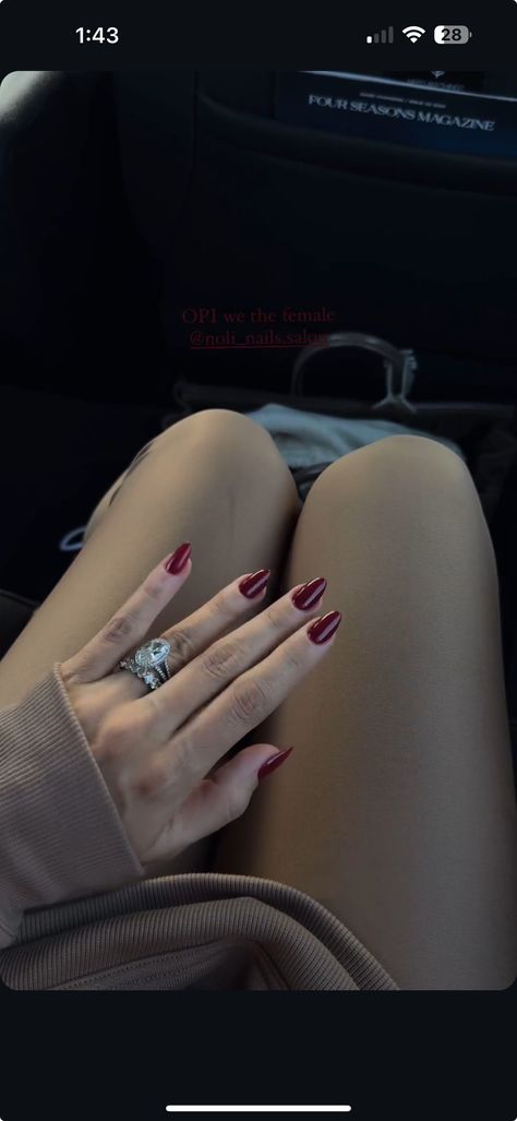 Nails Dark Red, Nails Dark, Dark Red Nails, Red Autumn, Burgundy Nails, Engagement Ring Diamond, Red Nail, Ring Diamond, Autumn Fall