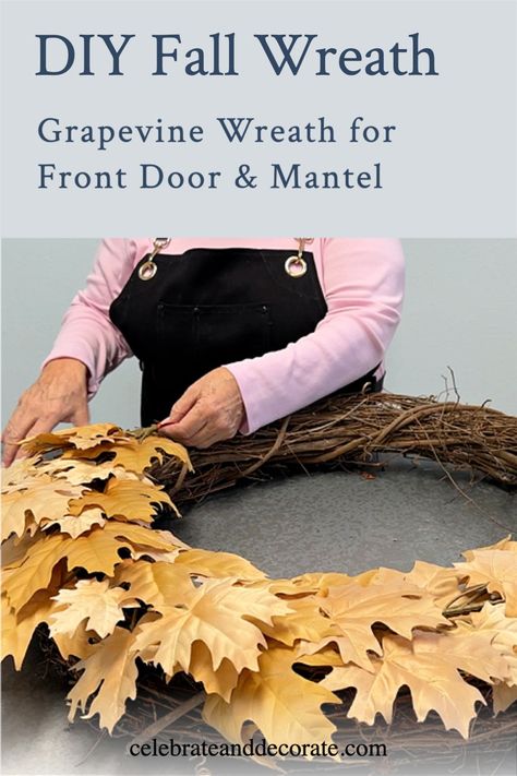 DIY Fall Wreath grapevine wreath for front door and mantel Fall Grapevine Wreath Ideas Diy, Fall Door Wreaths Diy, How To Make A Fall Wreath, Autumn Wreaths For Front Door Diy, Fall Wreaths For Front Door Diy Easy, Fall Wreaths For Front Door Autumn, Fall Wreaths For Front Door Diy, Fall Wreaths Diy Easy, Fall Grapevine Wreath Ideas