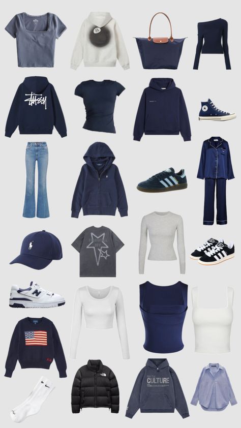 NAVY WISHLIST #navyblue #wishlist #navy Fasion Outfits, Winter Fashion Outfits Casual, Outfit Inspo Casual, Cute Lazy Day Outfits, Stockholm Fashion, Cute Everyday Outfits, Cute Simple Outfits, Lookbook Outfits, Winter Fashion Outfits