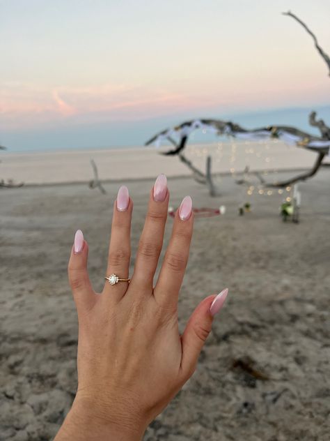 Vacation Engagement Nails, Propose Nails, Bright Engagement Nails, Cute Nails For Proposal, Proposal Nails Engagement Summer, Beach Engagement Nails, Beach Engagement Ring, Nails Engagement Photos, Nails With Engagement Ring